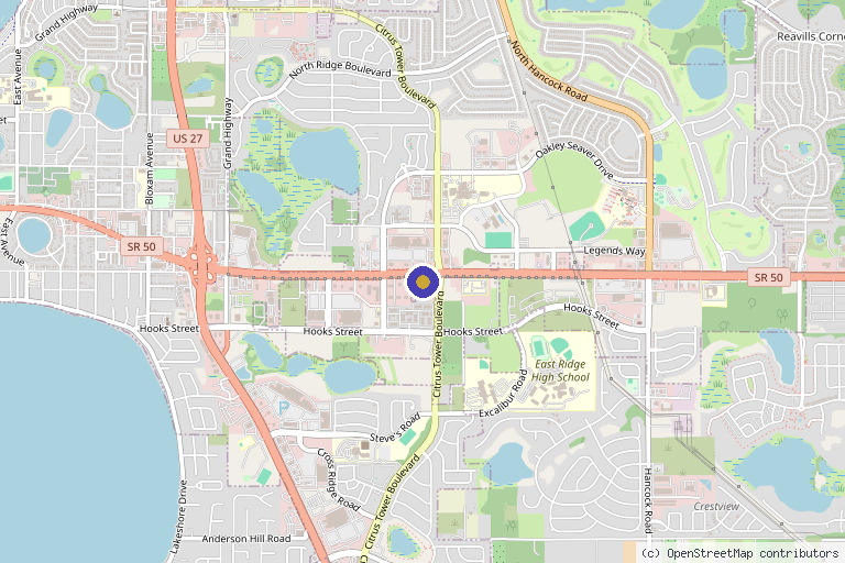 Map showing the location of Alliance Regenerative Medical Centers of Clermont in Clermont, FL