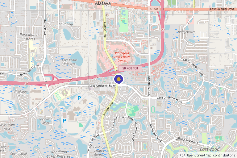 Map showing the location of The Palm Medspa + Wellness in Orlando, FL