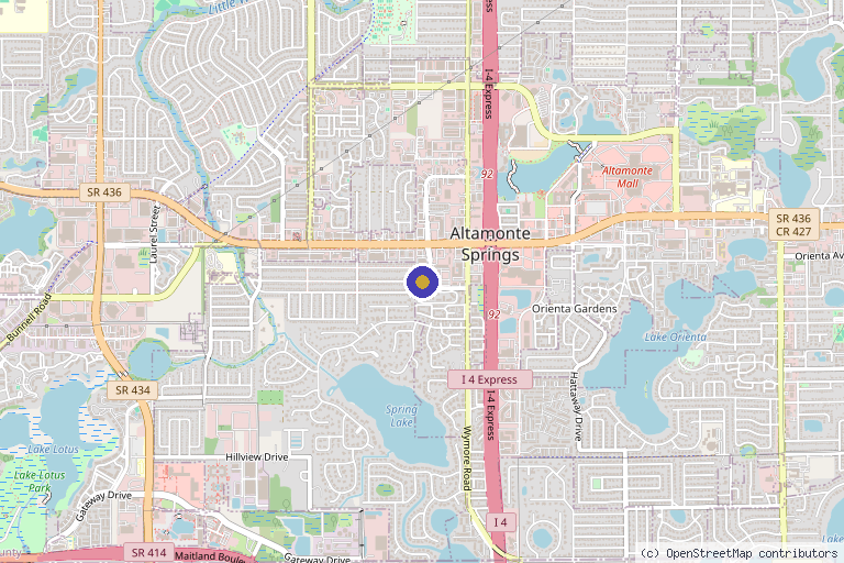 Map showing the location of Azalea Health and Wellness in Altamonte Springs, FL
