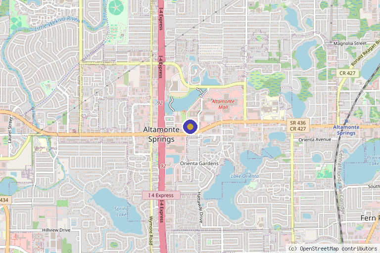 Map showing the location of ALUMA Wellness in Altamonte Springs, FL