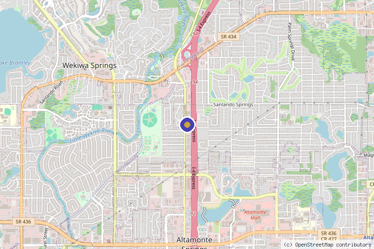 Map showing the location of Collagen Aesthetics in Altamonte Springs, FL