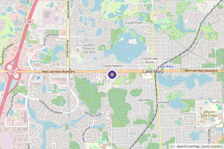 Map showing the location of Puar Elevated Beauty in Lake Mary, FL