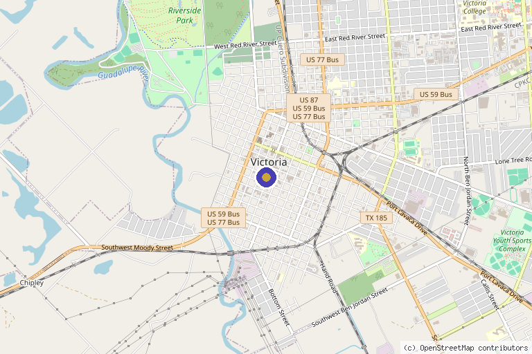 Map showing the location of Remedy Aesthetics and Wellness in Victoria, TX