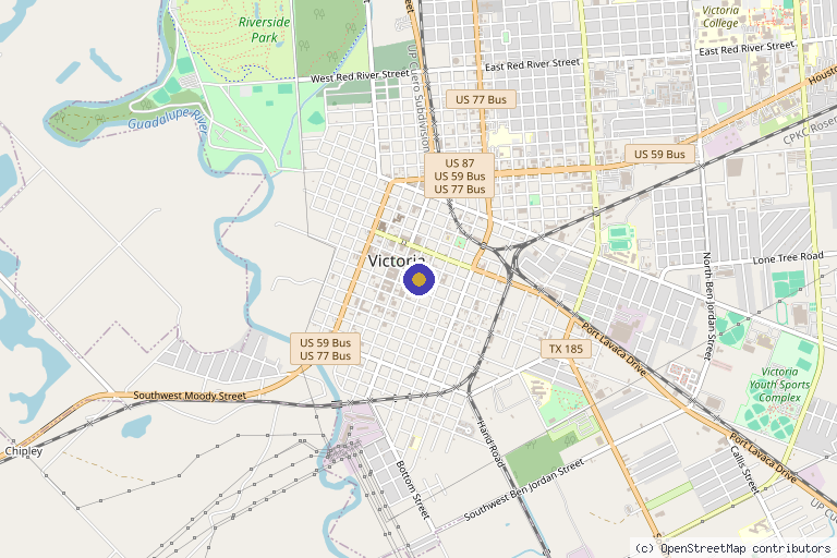 Map showing the location of Lone Star Aesthetics in Victoria, TX