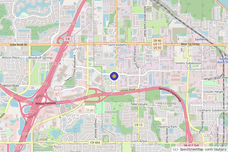Map showing the location of Nectar Aesthetics® Med Spa - Sanford in Sanford, FL