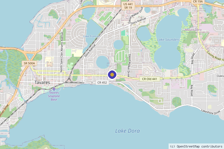 Map showing the location of NexGen Pain Relief Centers in Tavares, FL