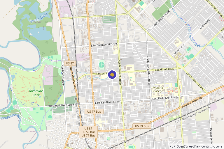Map showing the location of Zoom Physical Therapy and Wellness in Victoria, TX