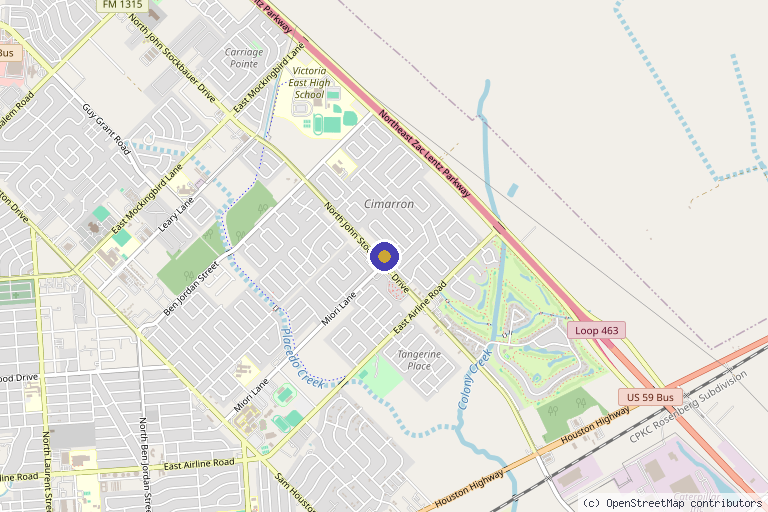 Map showing the location of Lotus Med Spa in Victoria, TX