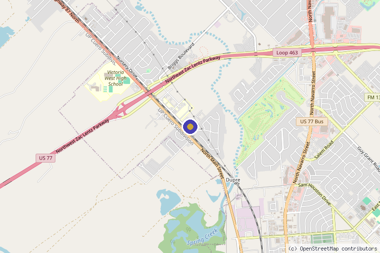 Map showing the location of South Texas Orthopedic Specialists in Victoria, TX