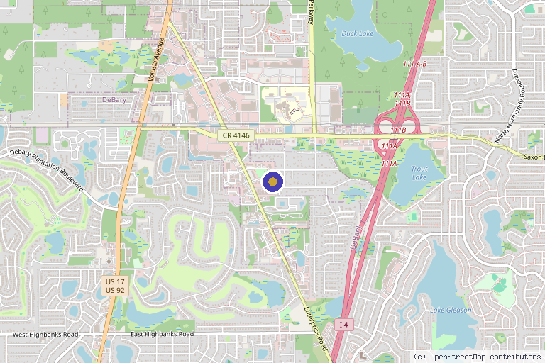 Map showing the location of Estima Aesthetics in Orange City, FL