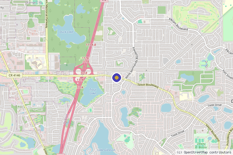 Map showing the location of Harmony Clinic Medical & Chiropractic in Deltona, FL