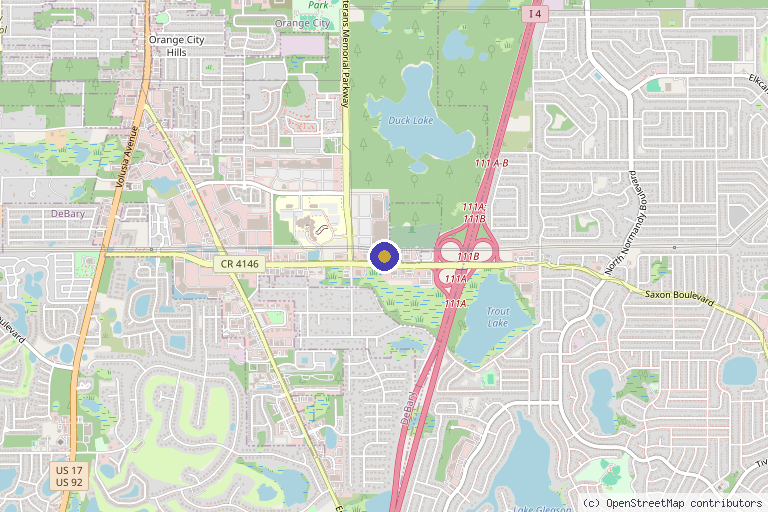 Map showing the location of AP Medical in Orange City, FL