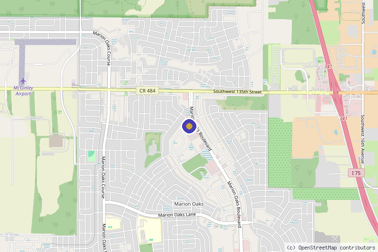 Map showing the location of Dynamic Therapy and Wellness Services, Inc. and Dynamic Lifestyle Institute in Ocala, FL
