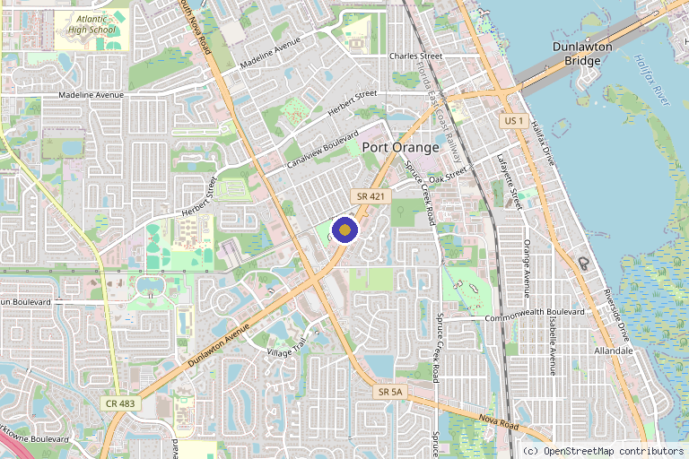 Map showing the location of EVOLVE MD Modern Med Spa in Port Orange, FL