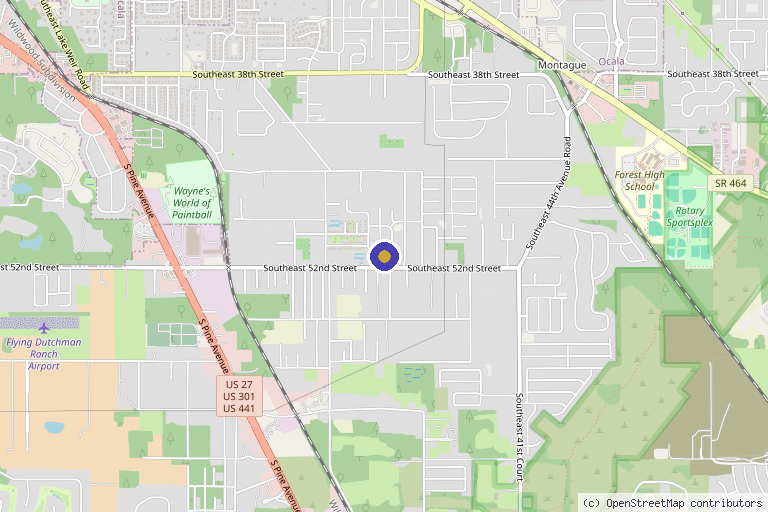 Map showing the location of Regenerative Medical Associates in Ocala, FL