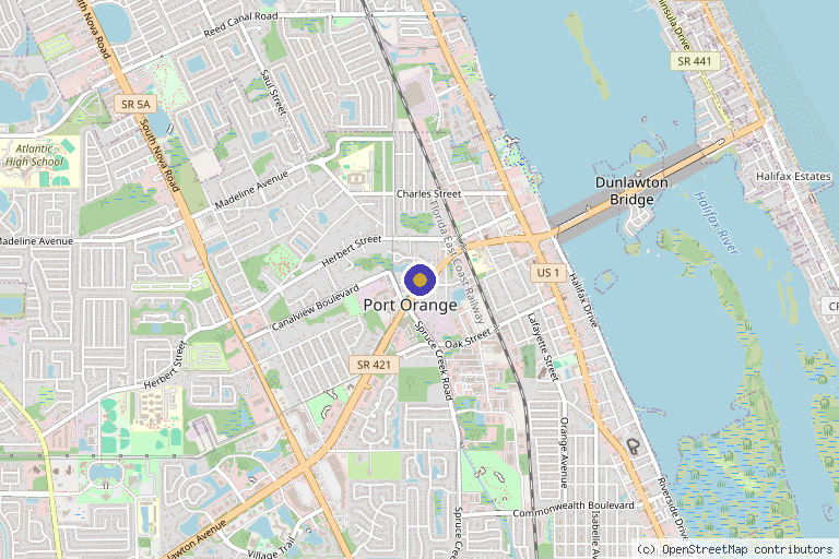 Map showing the location of Anti-Aging & Regenerative Associates in Port Orange, FL