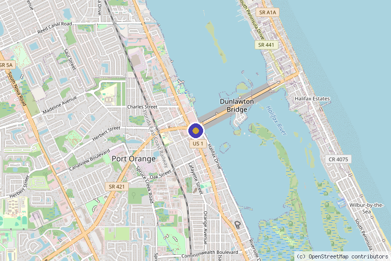 Map showing the location of Revival IV Lounge Port Orange in Port Orange, FL