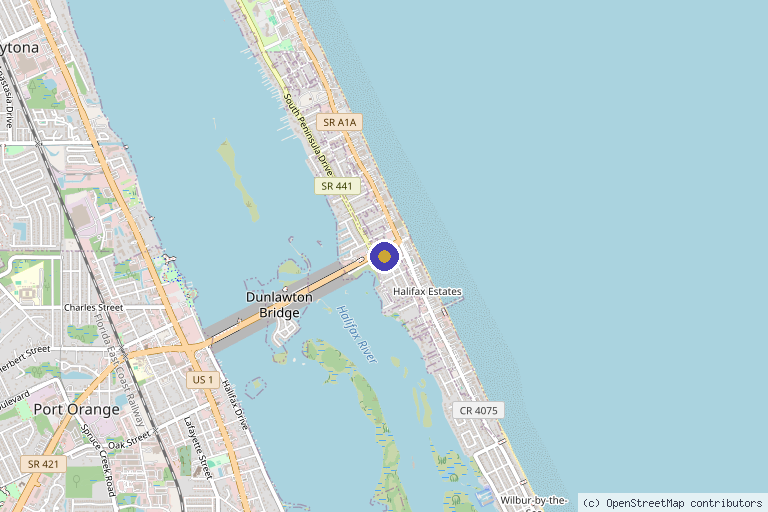 Map showing the location of Aesthetic Technologies in Daytona Beach Shores, FL