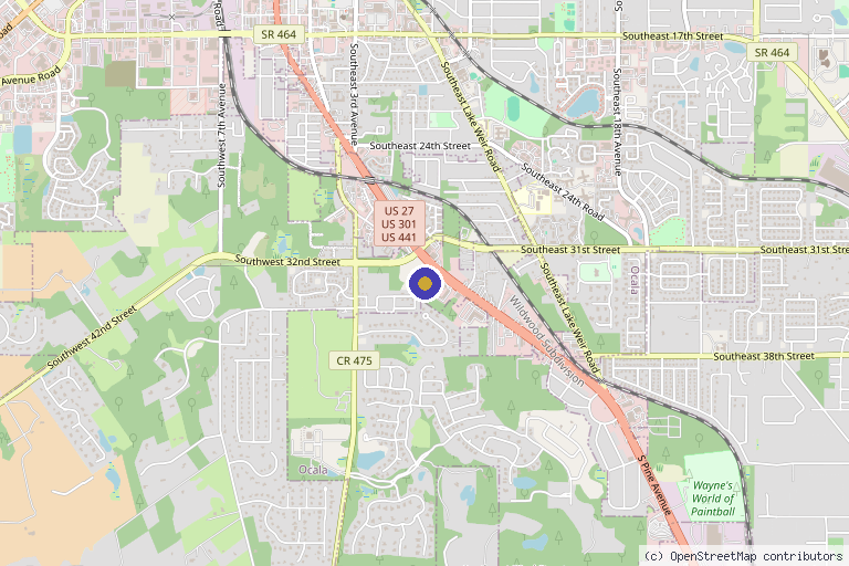 Map showing the location of RegenU in Ocala, FL