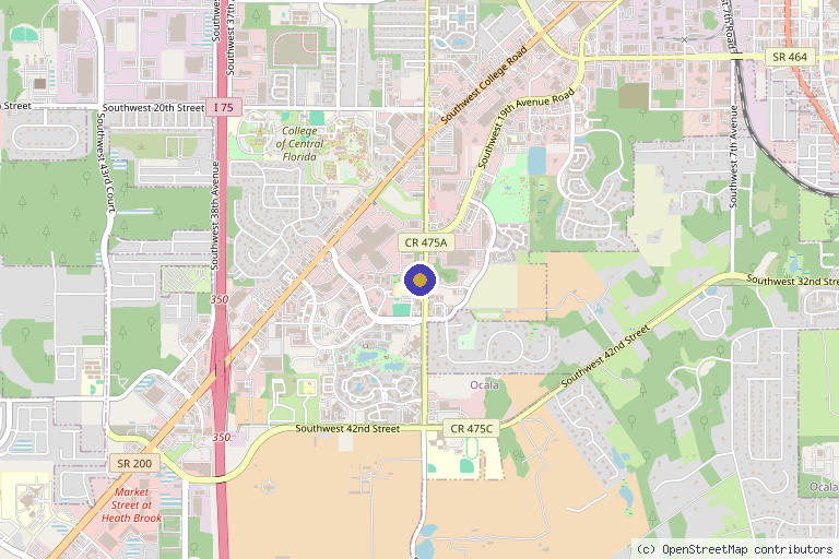 Map showing the location of U Skin Aesthetics (Ocala, FL) in Ocala, FL