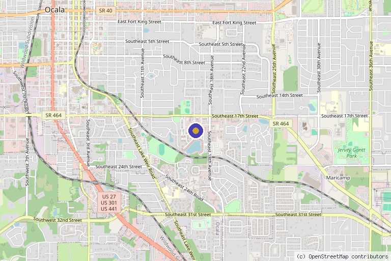 Map showing the location of Mid-Florida Age Management in Ocala, FL