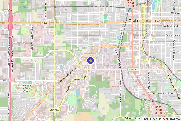 Map showing the location of Reboot U in Ocala, FL