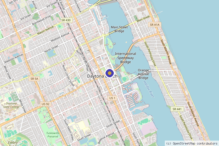 Map showing the location of Total Anti-Aging and Wellness in Daytona Beach, FL