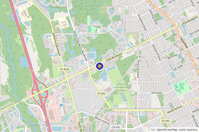 Map showing the location of The Orthopedic Clinic in Daytona Beach, FL