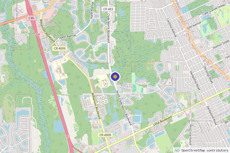 Map showing the location of TGL Precision Wellness, LLC in Daytona Beach, FL