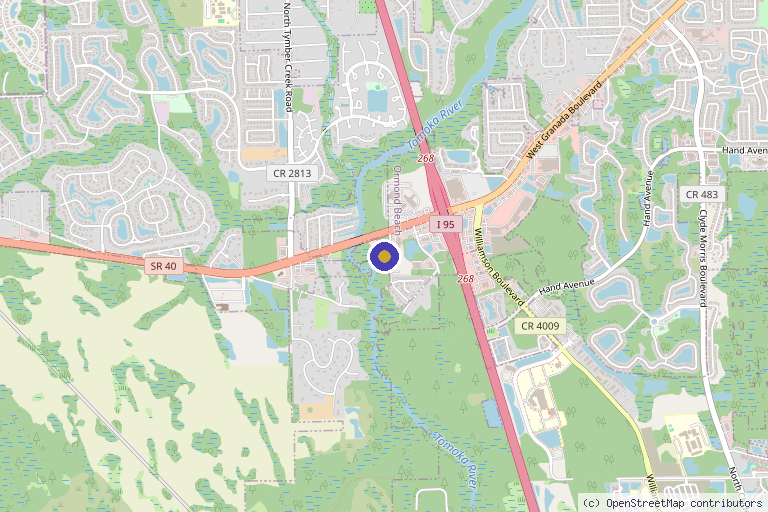 Map showing the location of Transformative Wellness, Red Light Therapy & Infrared Sauna in Ormond Beach, FL