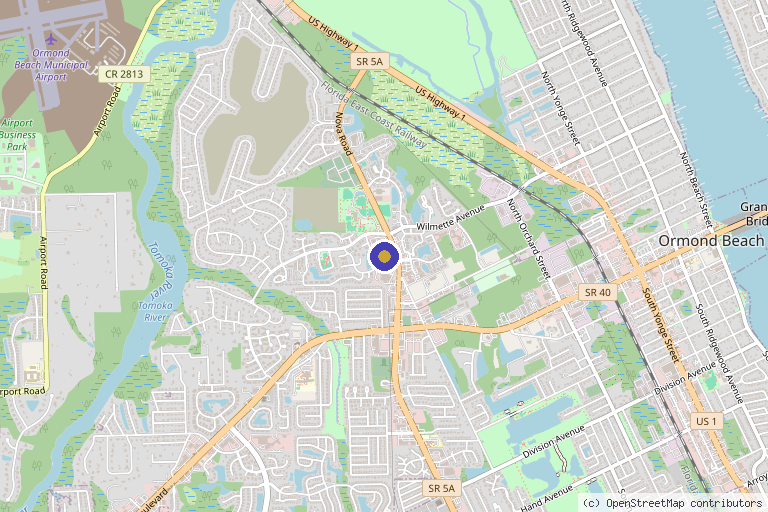 Map showing the location of Enchanted Medical Aesthetics in Ormond Beach, FL