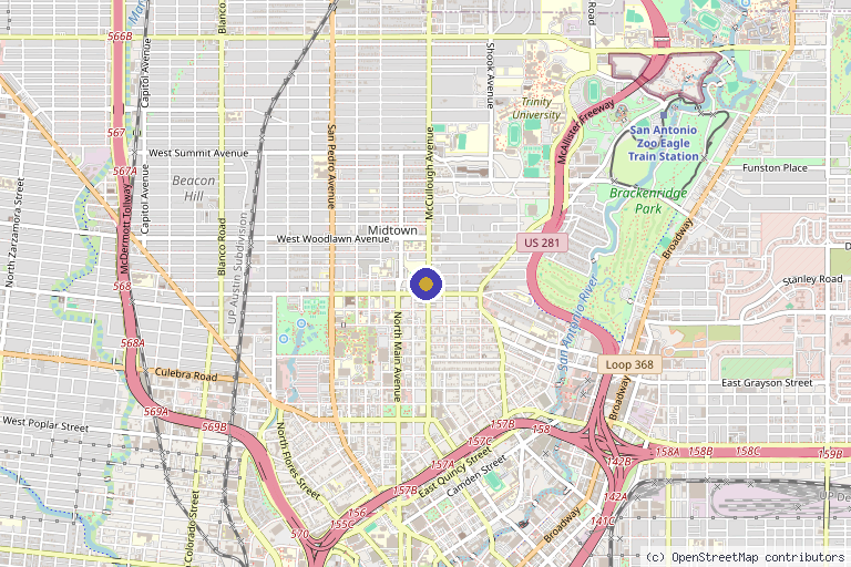Map showing the location of Khronos MedSpa & Laser in San Antonio, TX