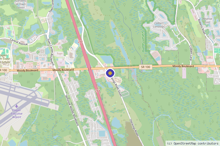Map showing the location of DripTherapy in Flagler Beach, FL