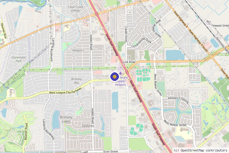 Map showing the location of Amerejuve Medspa - League City, TX (Old Address: 700 West Baybrook Mall Dr Suite C117 Friendswood, Tx 77546) in League City, TX
