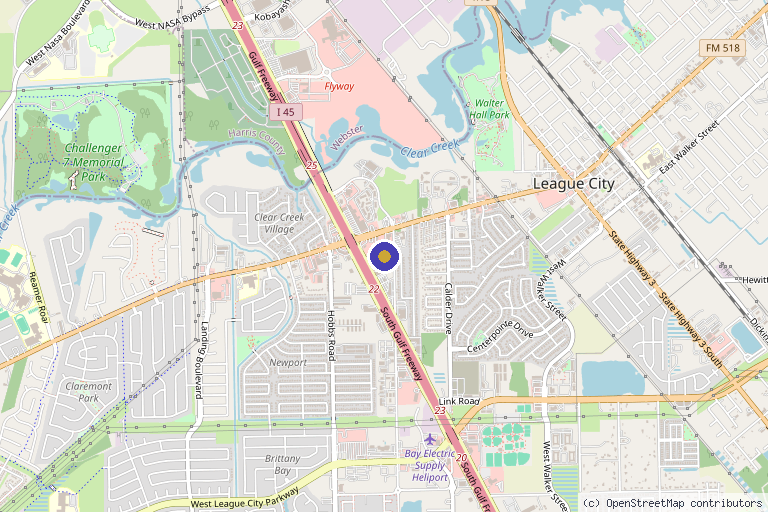 Map showing the location of Renew Weight Loss + in League City, TX