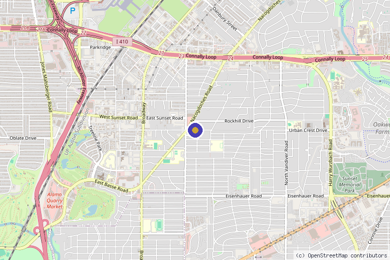 Map showing the location of Radiant Heights Med Spa in San Antonio, TX