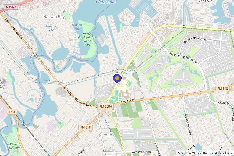 Map showing the location of The Spa & Wellness Center in League City, TX