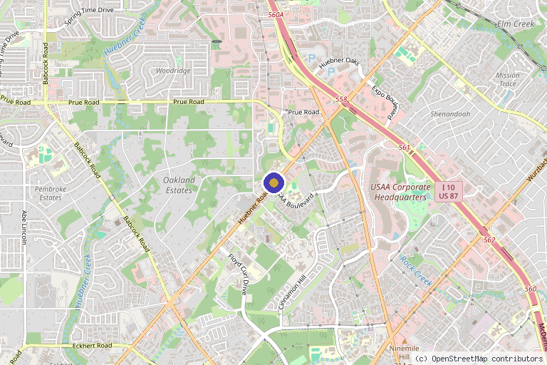 Map showing the location of Alamo City Regenerative Medicine in San Antonio, TX