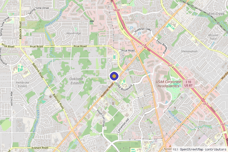 Map showing the location of Prime Vitality Care in San Antonio, TX