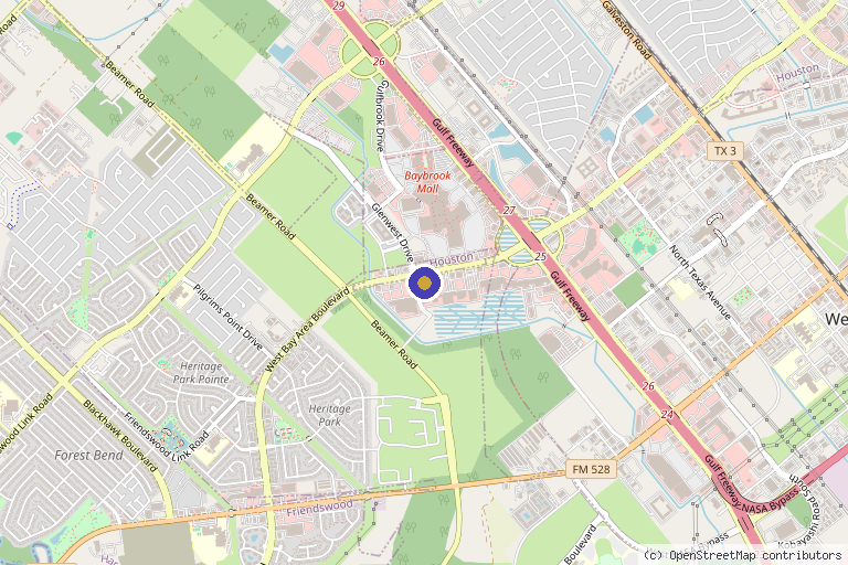 Map showing the location of Vitality Injection Studio in Webster, TX
