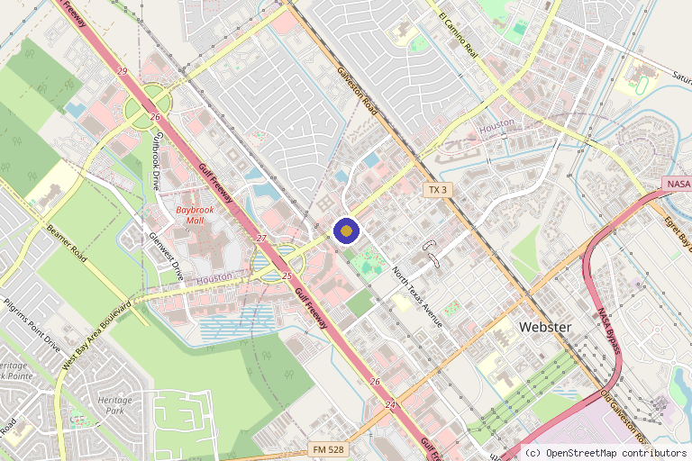 Map showing the location of Modern Skin Aesthetics & Wellness in Webster, TX