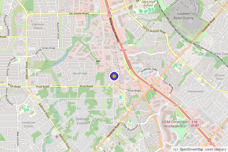 Map showing the location of O3 Plus, LLC in San Antonio, TX
