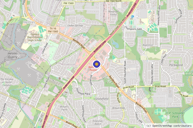 Map showing the location of Vita Nova Anti-Aging And Rejuvenation Center in San Antonio, TX