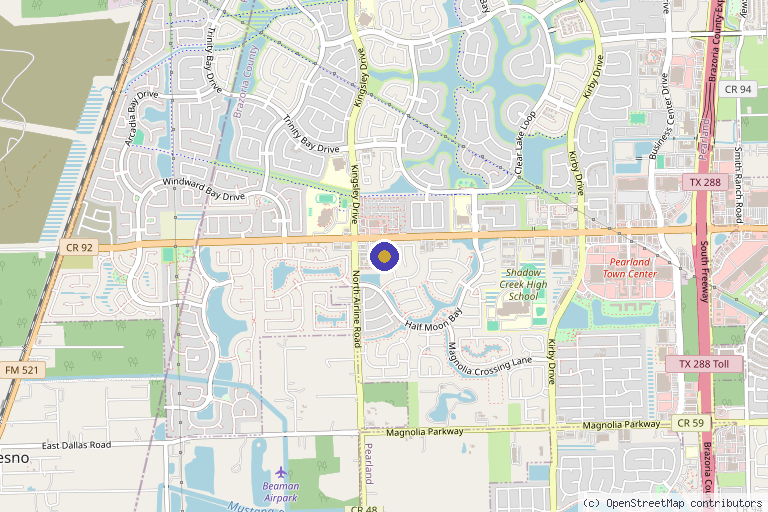 Map showing the location of Vitaboost Health & Wellness in Pearland, TX