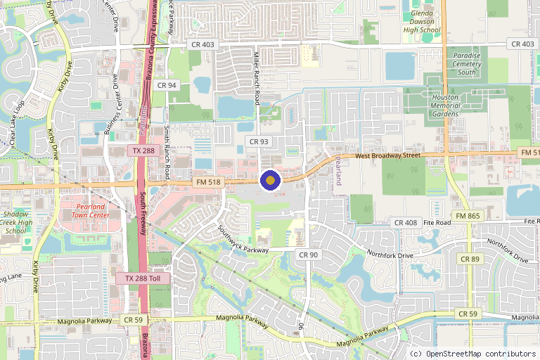 Map showing the location of Prolistem in Pearland, TX