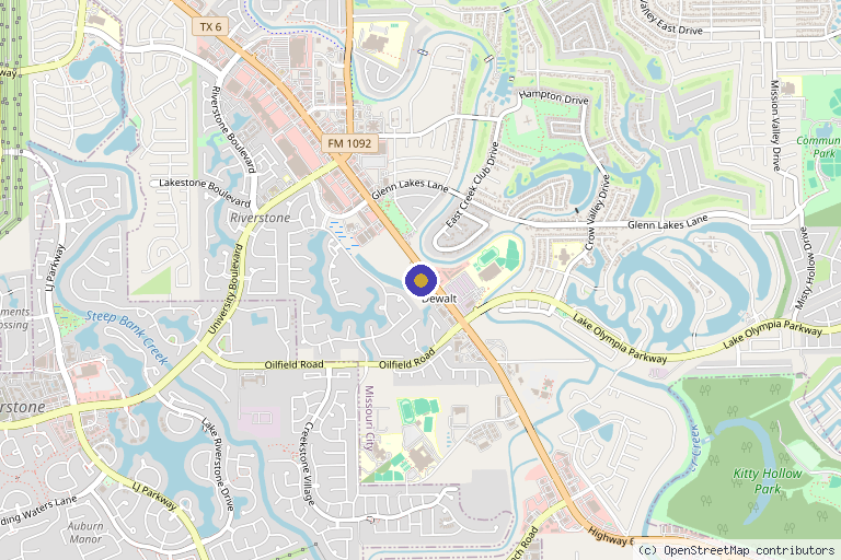 Map showing the location of Infusion Body and Skincare in Missouri City, TX