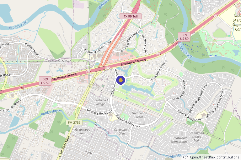 Map showing the location of You Only Younger in Sugar Land, TX