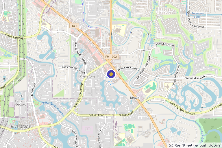 Map showing the location of Jeunesse MedSpa in Missouri City, TX