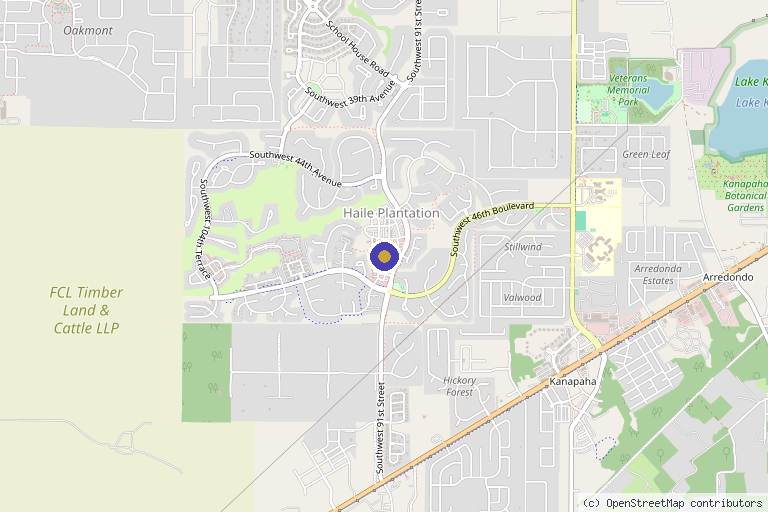 Map showing the location of Glow Bar GNV in Gainesville, FL