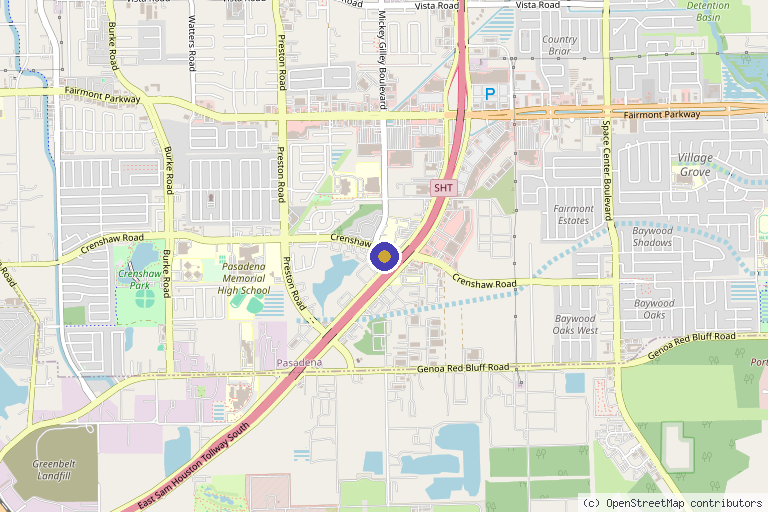 Map showing the location of Medshape Texas Medspa and Weight Loss Clinic in Pasadena, TX